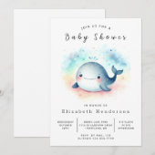 Enchanted Online Whale Baby shower Kaart (Voorkant / Achterkant)