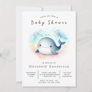 Enchanted Online Whale Baby shower Kaart