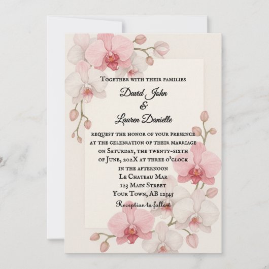 Enchanted Orchid foto bruiloft uitnodiging (Voorkant)
