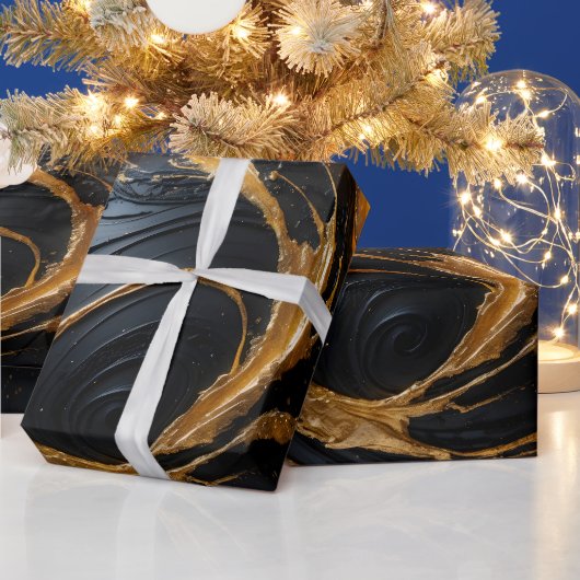 Enchanted Ornament Golden Holiday Gift Wrap Cadeaupapier (Feestdagen)