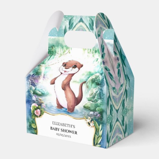 Enchanted Otter Baby shower Bedankdoosjes (Voorkant Zijde)