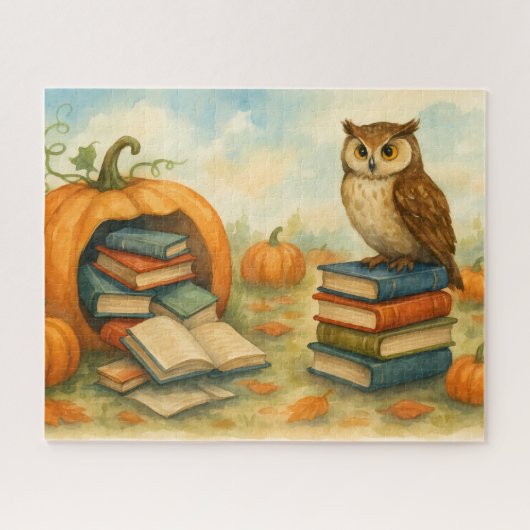 Enchanted Owl Pumpkin Patch Legpuzzel (Horizontaal)