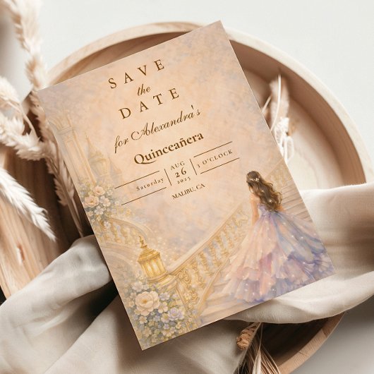 Enchanted Palace Fairytale Quinceañera Save The Date