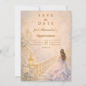 Enchanted Palace Fairytale Quinceañera Save The Date (Voorkant)