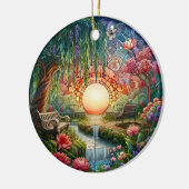 Enchanted Park Glas in lood Mozaïek Keramisch Ornament (Links)