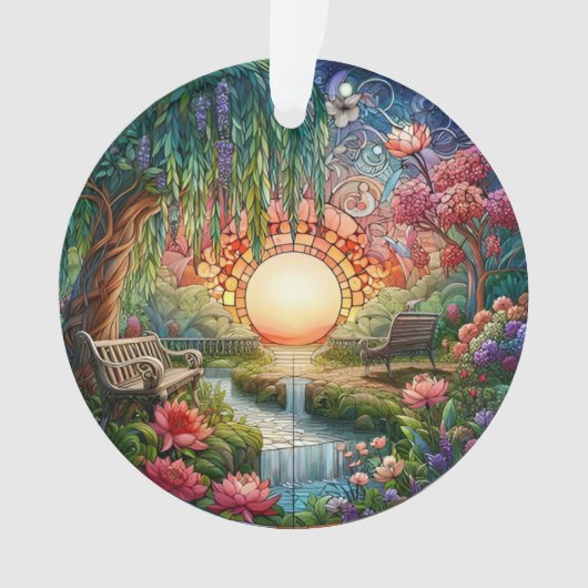 Enchanted Park Glas in lood Mozaïek Ornament (voorkant)