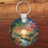 Enchanted Park Glas in lood Mozaïek Sleutelhanger (Achterkant)