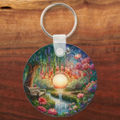 Enchanted Park Glas in lood Mozaïek Sleutelhanger (Voorkant)