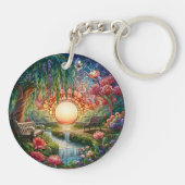 Enchanted Park Glas in lood Mozaïek Sleutelhanger (Achterkant)