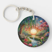 Enchanted Park Glas in lood Mozaïek Sleutelhanger (Voorkant)