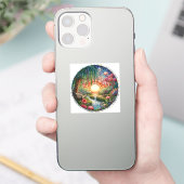 Enchanted Park Glas in lood Mozaïek Sticker (Telefoon)