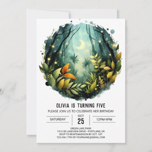 Enchanted Pastel Natuur Woodland Verjaardag Kaart (Voorkant)