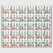 Enchanted Pastel Notenkrakers Waterverf Achtergron Cadeaupapier (Vlak)