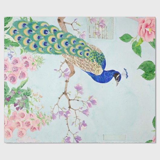 Enchanted Peacock | Chibi Peacock Gift Cadeaupapier (Vlak)