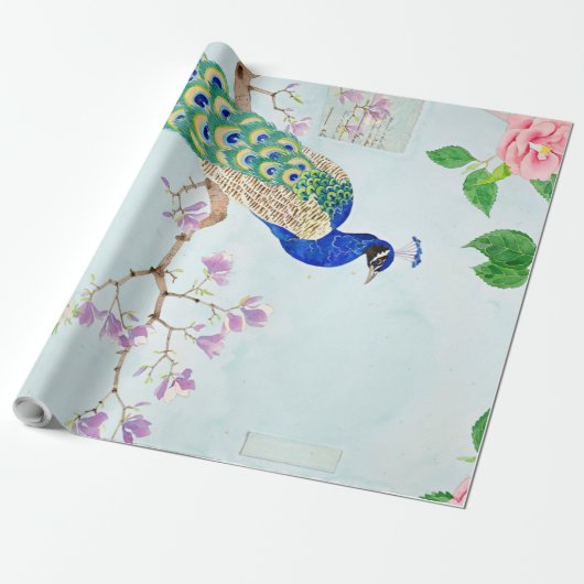 Enchanted Peacock | Chibi Peacock Gift Cadeaupapier (Uitgerold)