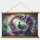 Enchanted Peacock Floral Wreath Hangend Wandkleed (Voorkant)