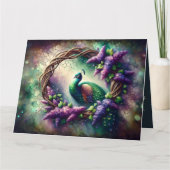 Enchanted Peacock Floral Wreath Kaart (Voorkant)