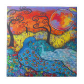 Enchanted Peacocks Art Tile Tegeltje (Voorkant)