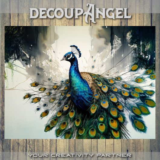 Enchanted Peacock's Grace - decoupage - Tissuepapier
