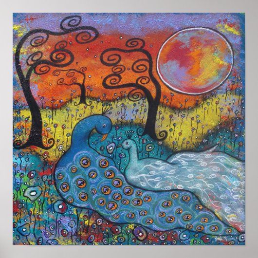Enchanted Peacocks Poster (Voorkant)