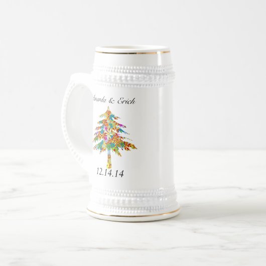 Enchanted Pine Tree Forest Wedding Bierpul (Voorkant links)