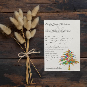 Enchanted Pine Tree Forest Wedding Kaart
