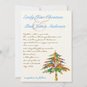 Enchanted Pine Tree Forest Wedding Kaart