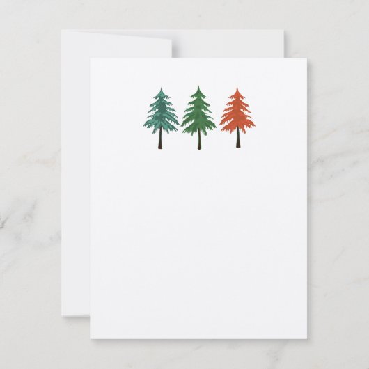 Enchanted Pine Tree Forest Wedding RSVP Kaartje (Achterkant)