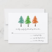 Enchanted Pine Tree Forest Wedding RSVP Kaartje (Voorkant)