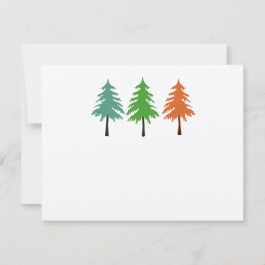 Enchanted Pine Tree Forest Wedding RSVP Kaartje (Achterkant)