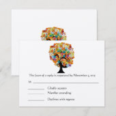 Enchanted Pine Tree Forest Wedding RSVP Kaartje (Voorkant / Achterkant)