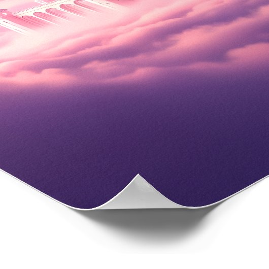Enchanted Pink Castle Above the Dreamy Clouds Poster (Hoek)