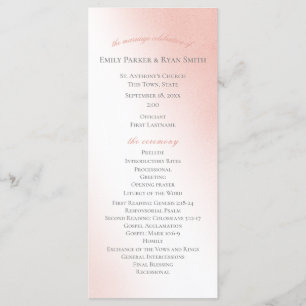 Enchanted Pink Fairy Tale Wedding Programme Programmakaart