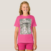 Enchanted Pink Floral Garden Bunny T-shirt (Voorkant volledig)