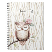 Enchanted Pink Flower Owl Notitieboek (Voorkant)