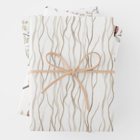 Enchanted Pink Flower Uil Verjaardag Inpakpapier Vel (In situ)