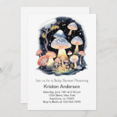 Enchanted Pink Mushroom Adventure Meisje Baby show Kaart (Voorkant / Achterkant)