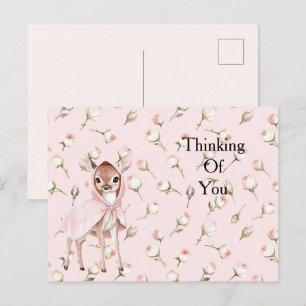 Enchanted Pink Roses Bloemenhert Denken aan jou Briefkaart