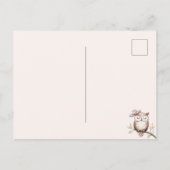 Enchanted Pink Roses Bloemenuil Denken aan jou Briefkaart (Achterkant)