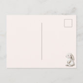 Enchanted Pink Roses Floral Bunny Denken aan jou Briefkaart (Achterkant)