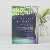 Enchanted Pond Evening Wedding Kaart (Staand voorkant)