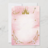 Enchanted Princess Birthday Invitation Pastel Pink Kaart (Achterkant)
