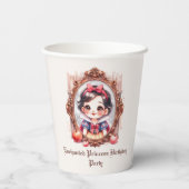 Enchanted Princess Birthday Invitation Snow White Papieren Bekers (Achterkant)