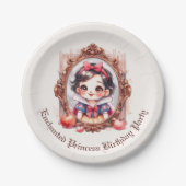 Enchanted Princess Birthday Invitation Snow White Papieren Bordje (Voorkant)