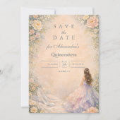 Enchanted Princess Fairytale Quinceañera Save The Date (Voorkant)