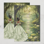 Enchanted Princess & Frog Fairytale Quinceañera  Kaart (Voorkant / Achterkant)