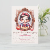 Enchanted Princess Verjaardag Uitnodiging Sneeuwwi (Staand voorkant)