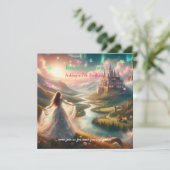 Enchanted Princess verjaardagsfeestje uitnodiging (Staand voorkant)
