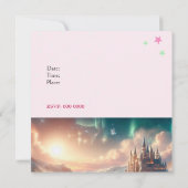 Enchanted Princess verjaardagsfeestje uitnodiging (Achterkant)