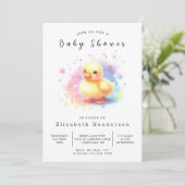 Enchanted Printable Duck Baby shower Kaart (Staand voorkant)
